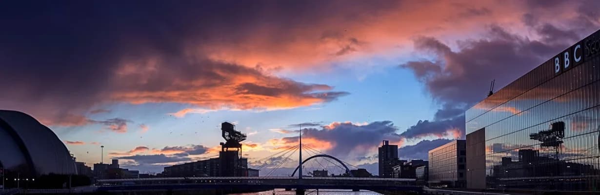 A skyline view of the city of Glasgow