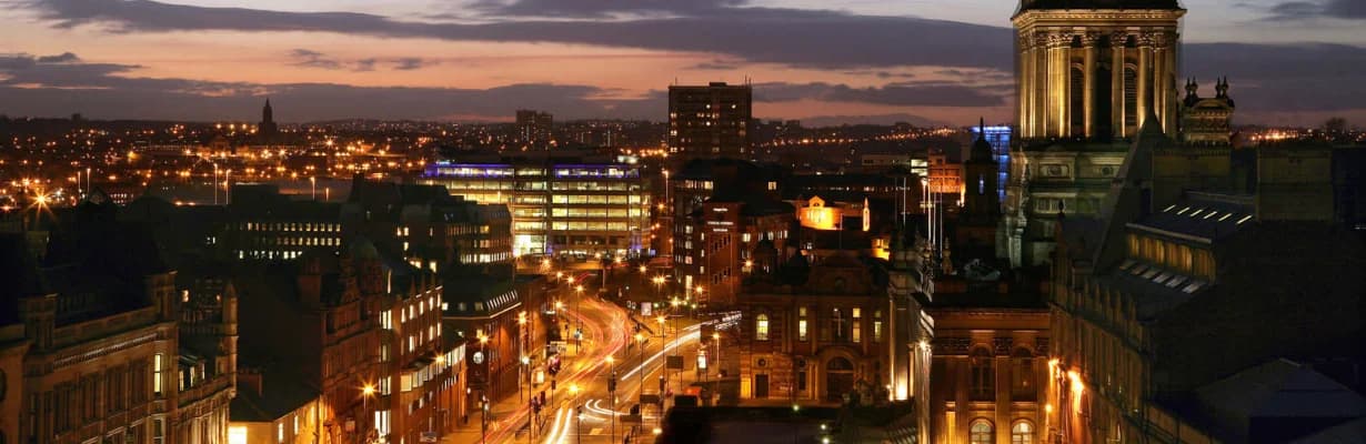 A skyline view of the city of Leeds