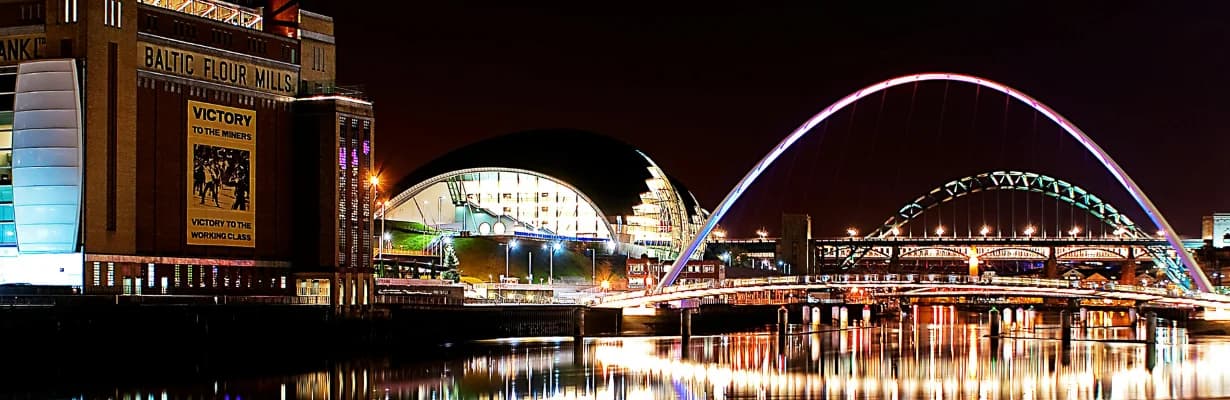 A skyline view of the city of Newcastle upon Tyne
